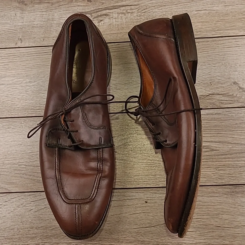 ALLEN EDMONDS Hancock Dark Brown Leather Sz‎ 11.5 D Mens Split Toe Dress Shoes